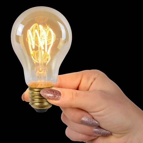 Lucide A60 TWILIGHT SENSOR - Filament bulb - Ø 6 cm - LED - E27 - 1x4W 2200K - Day/Night Sensor - Amber - atmosphere 1